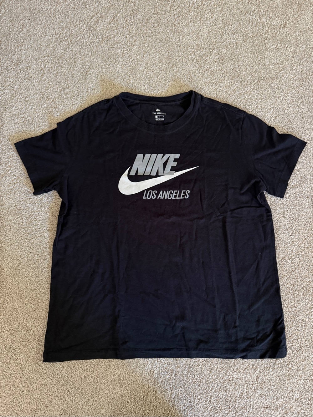 Nike Black Short Sleeve Tee with White Los Angeles Logo
